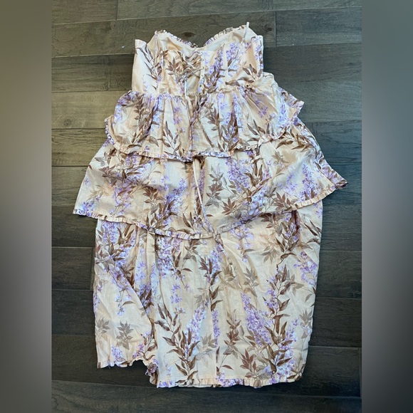 House of Harlow 1960 Corset Tiered Floral Linen Midi Dress NWT Size M - Picture 5 of 5